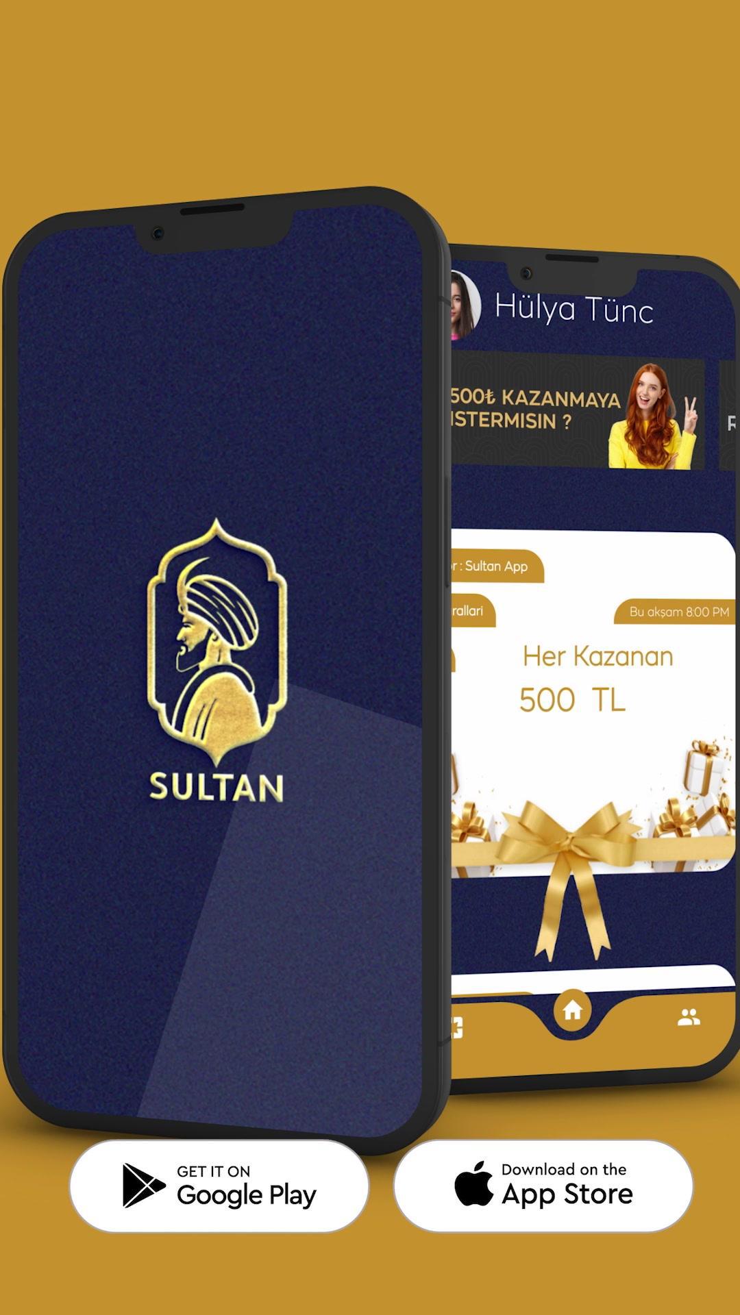 Her Gece Düzenli Ödüller: Her gece DÖRT yarışmacı 500 TL kazanma şansına sahip! Şimdi Sultan’ı İndir ve Kazanmaya Başla App Store ve Google Play’de