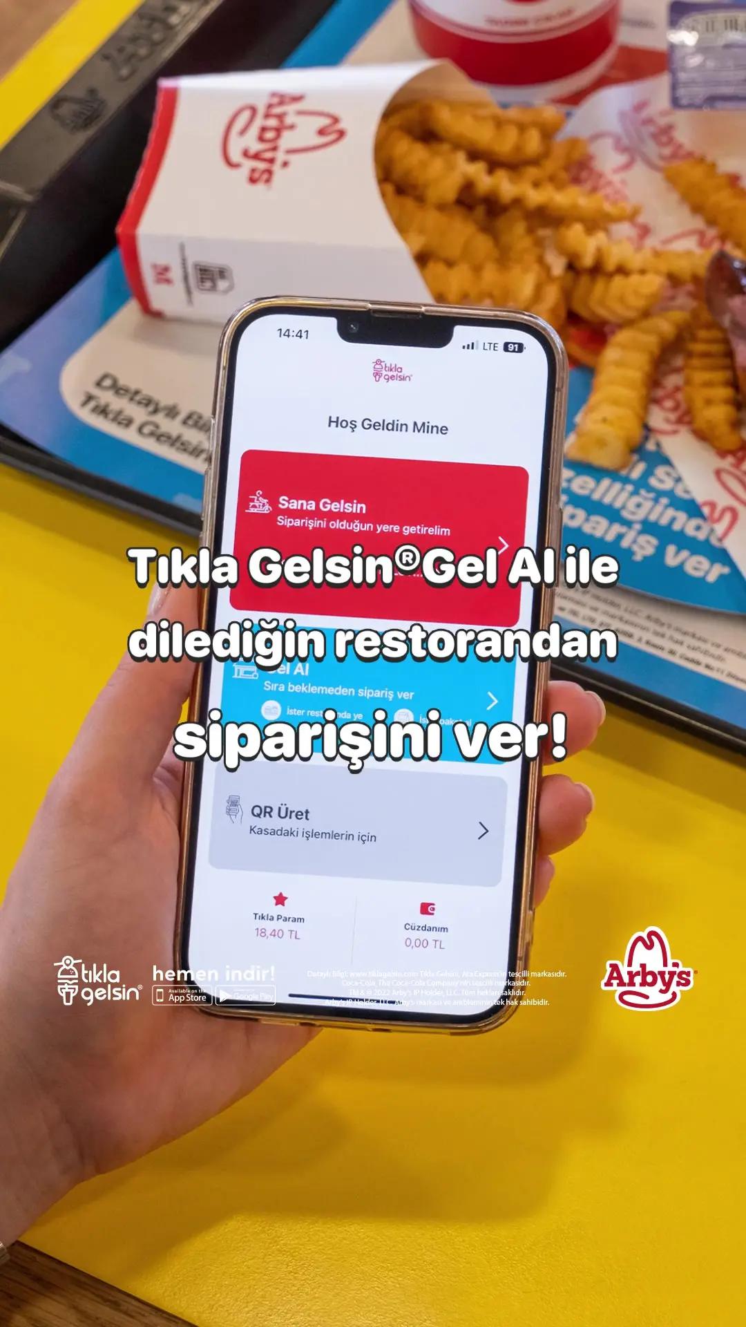 😋 Lezzet dolu Arby’s® menülerini Tıkla Gelsin® Gel Al ile dilediğin restorandan siparişini ver👉 sıra beklemeden siparişini teslim al! #TıklaGelsin #KazanaKazanaYersin #Arbys