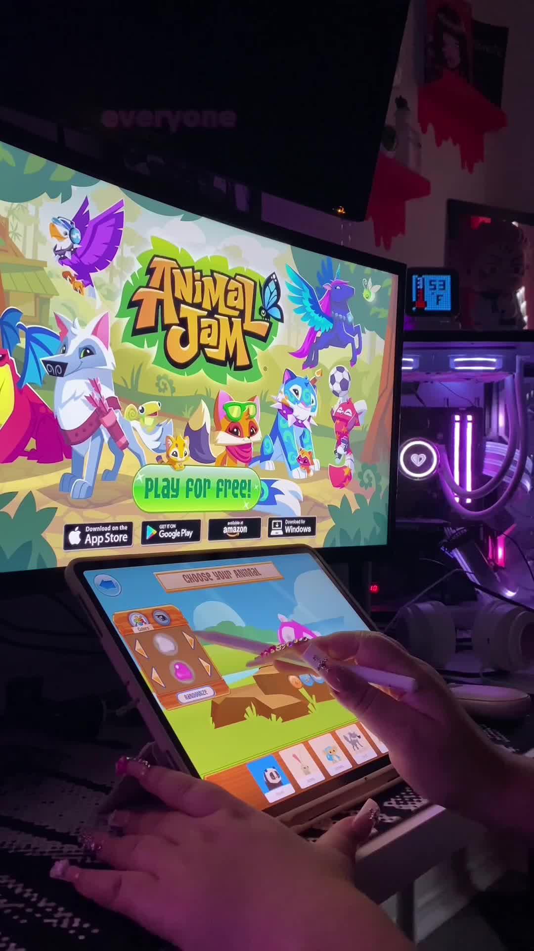 Look at how cute this game is!! Night time is my “me” time with friends in #animaljam #mobilegame #pcgaming #animaljamcommunity #gaming #ad
