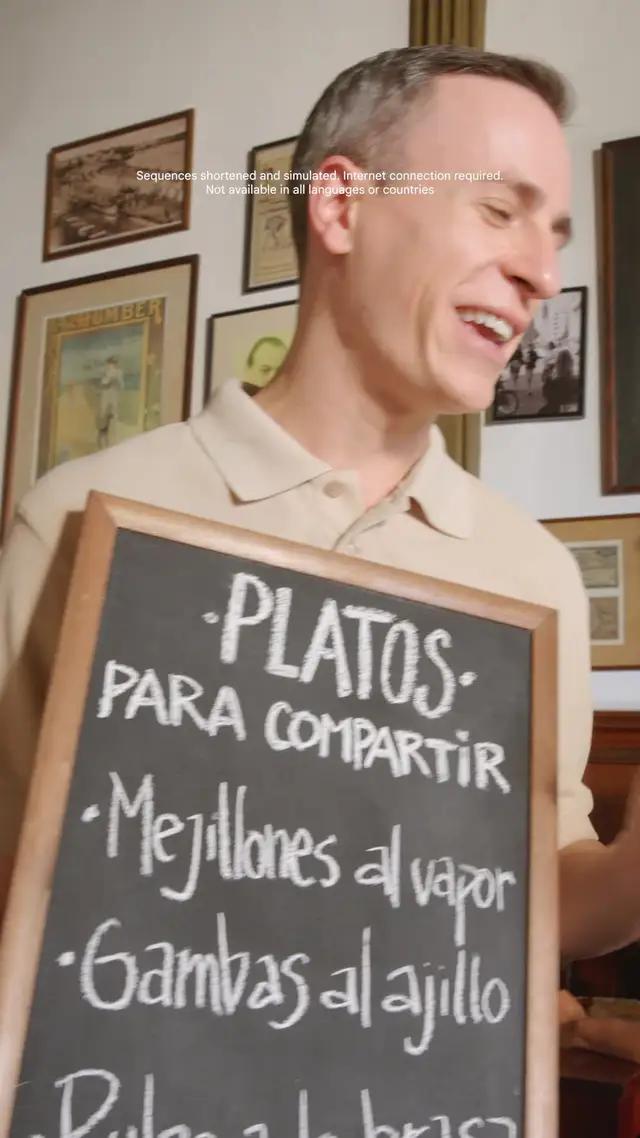 Translate it before you order it with the Google app. 