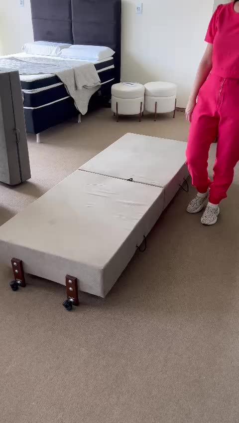 Cama Dobrável, Solteiro Com Colchão Embutido 0,60x1,90