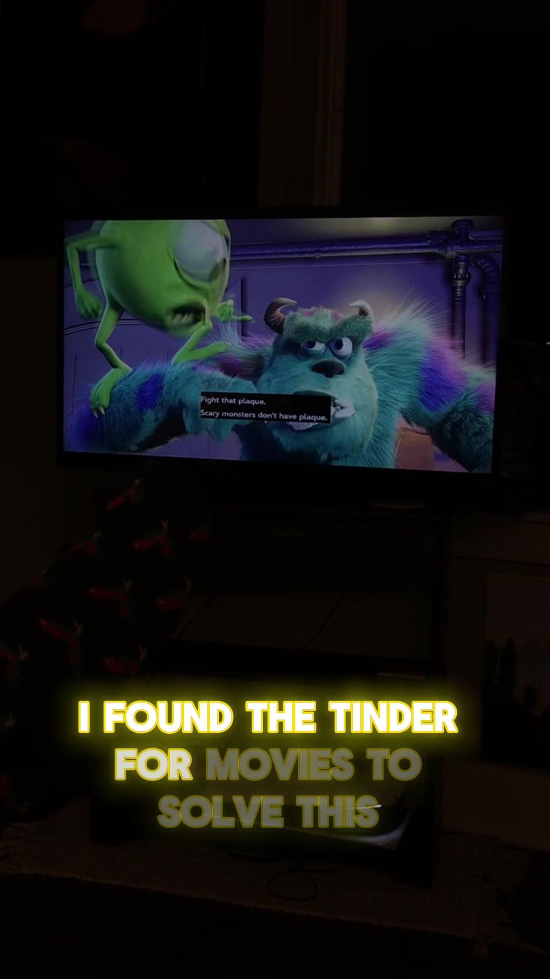 This is the coolest app for couples that can never decide on a movie !! 🥹👉👈 📲just swipe to be connected to a movie match on #movienight 🎥 #tinderformovie #ugccreator #moviestowatch #movies #moviescenes #monstersinc