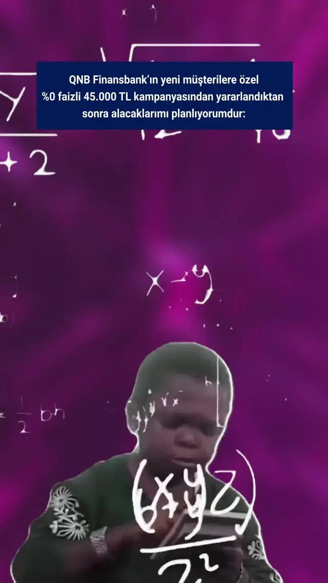 İhtiyaçlarını Erteleme, Şimdi QNB Finansbank Müşterisi Ol ve Faizsiz 45.000 TL Fırsatını Yakala!