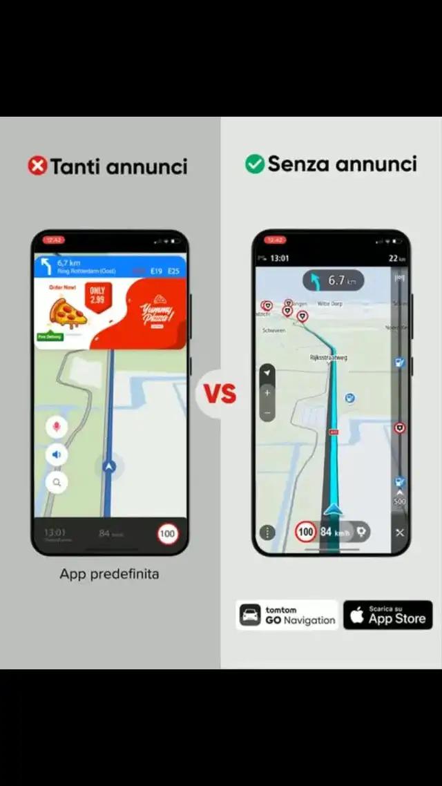 Prova la pluripremiata app TomTom. Indicatore di corsia, Mappe offline e molto altro...