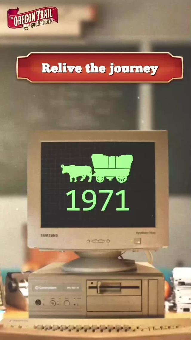Who else played The Oregon Trail in their school’s computer lab?? Link in bio to play The Oregon Trail Boom Town! #diedofdysentery #oregontrail #nostalgia #edutok #ushistoryfacts #ushistory #nostalgiacore #didyouknow #ponyexpress 