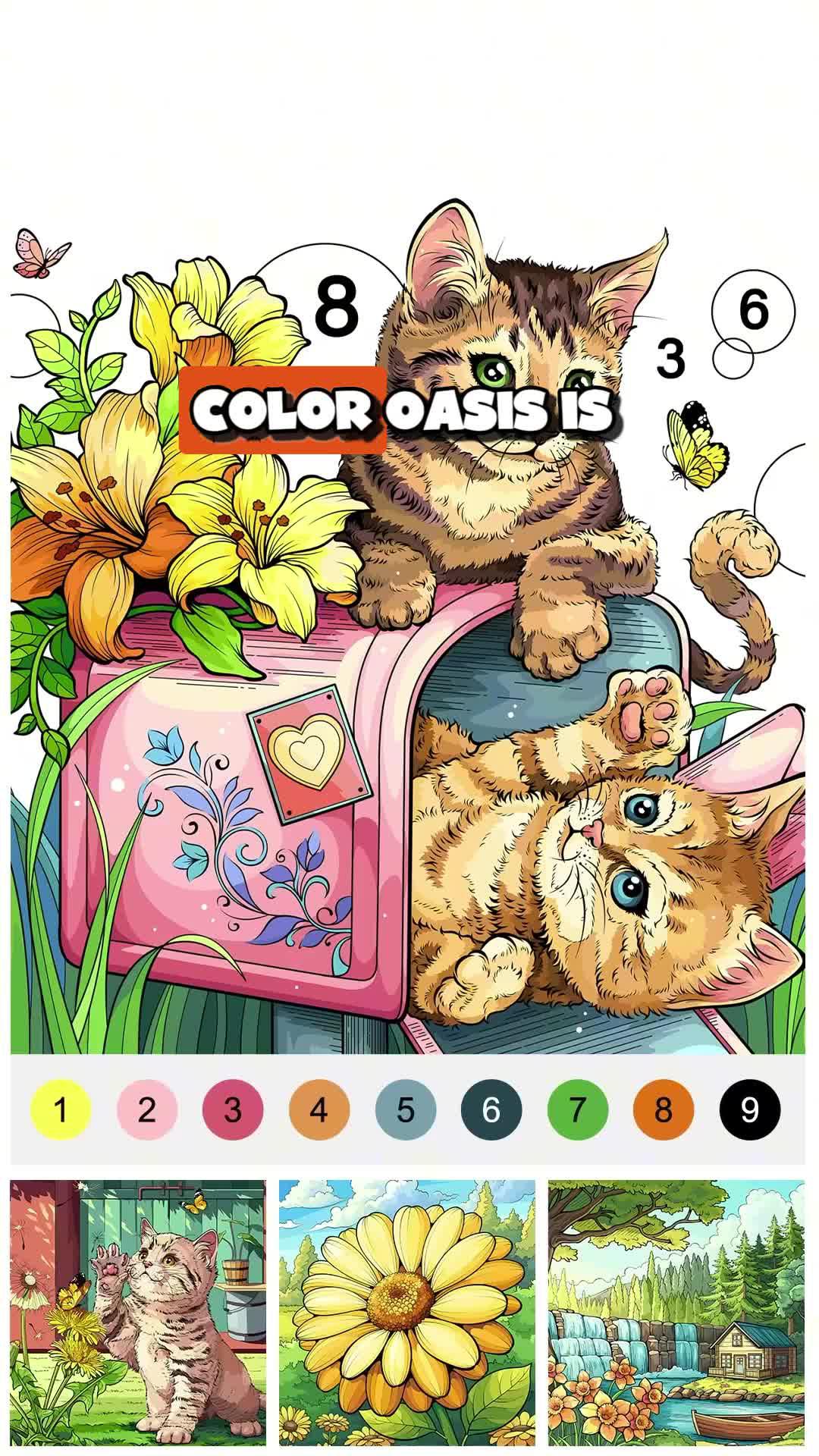 Free coloring game, calm and relax your brain