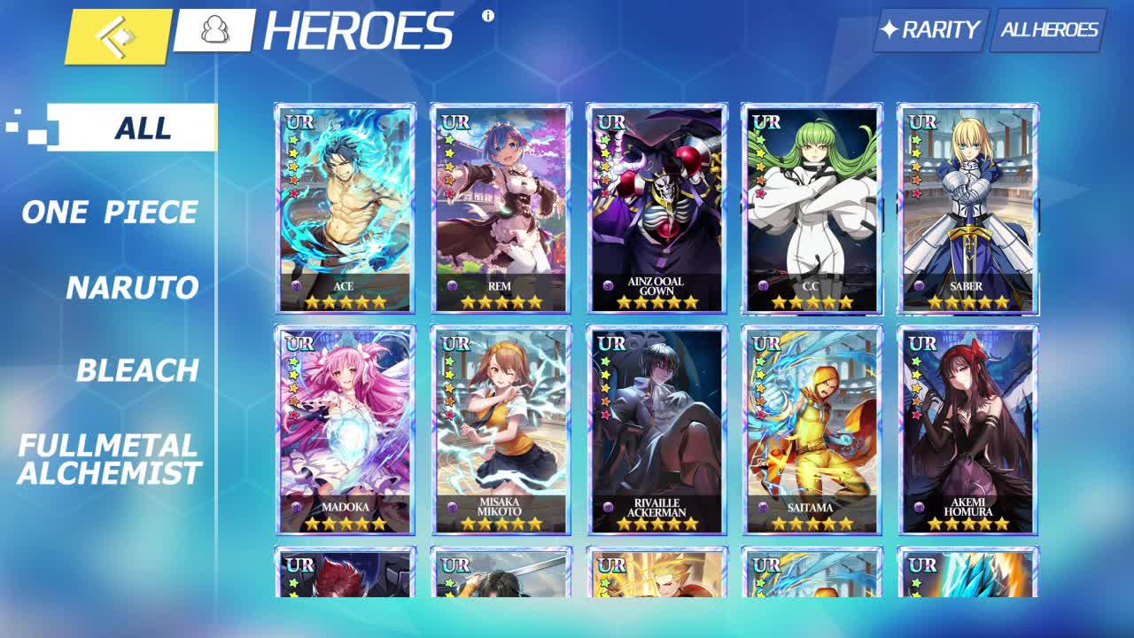 Time limited FREE 5★Anime Hero Optional Pack