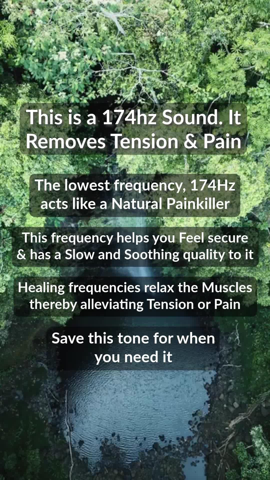 174 Hz provides natural pain relief, grounding and relaxation.