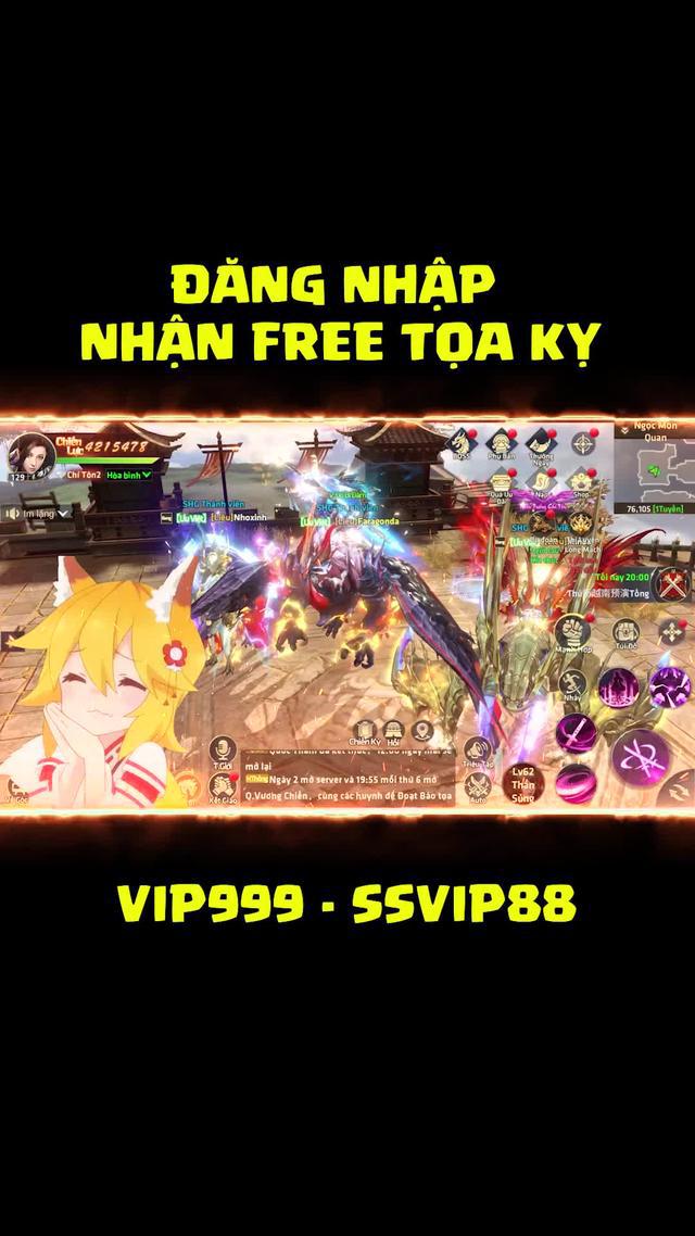 Vào chơi đi, vào nhận Free Toạ Kỵ, Trang Bị Đỏ, Thời Trang, Đồ Giám, Tiên Đan đi!