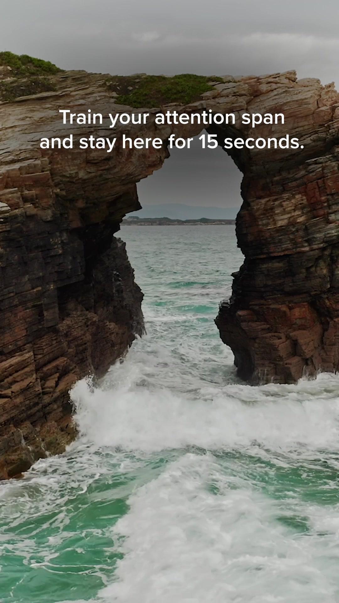 Focus on your breath and the sound of crashing waves for just 15 seconds. #meditation