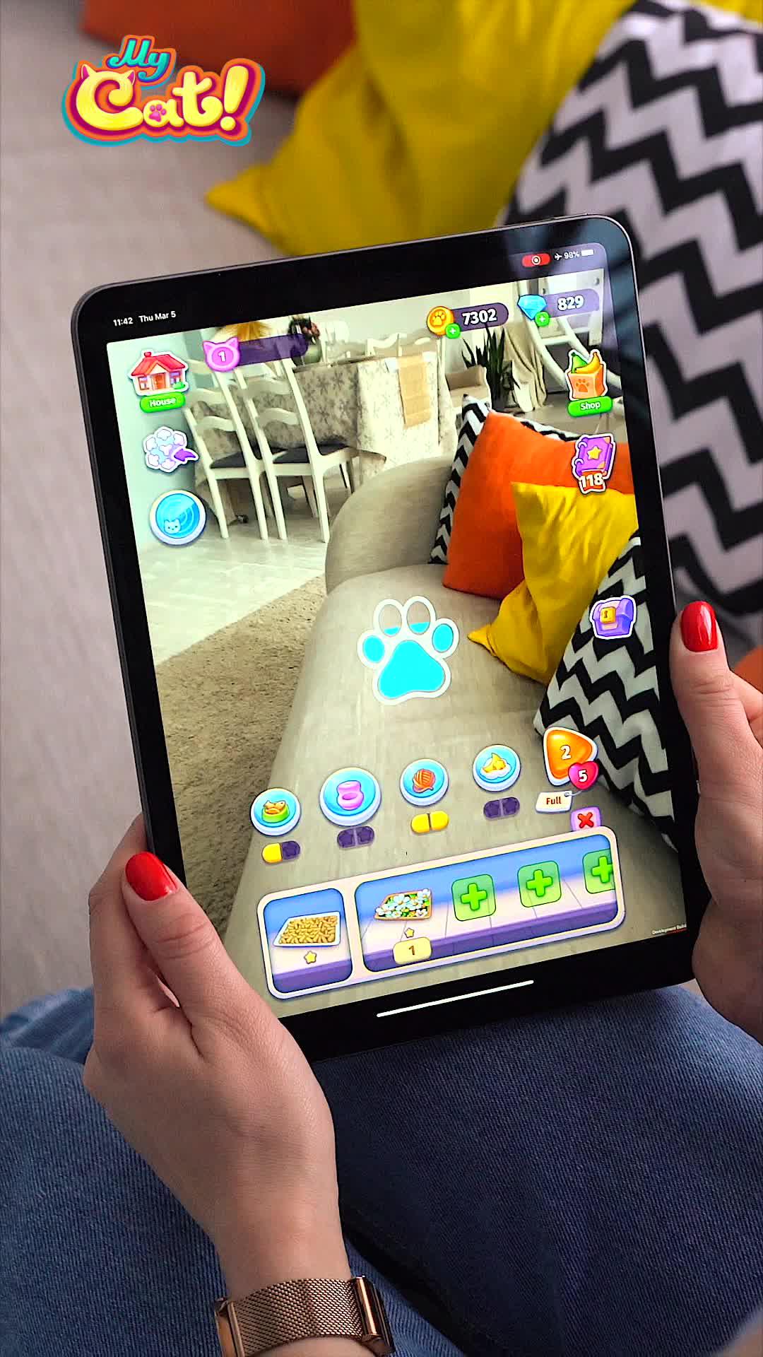 Take care of your AR kitten in MyCat app.