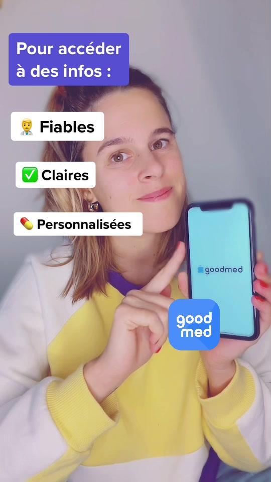 Le « Yuka » du médicament, vous connaissez ? 😍🤳💊  Goodmed, c’est une appli gratuite qui permet de scanner les boîtes de médicaments pour obtenir toutes leurs infos (contre indications, effets indésirables, comment le prendre etc.) Elle est fiable (développée par des médecins 👩🏻‍⚕️), se base uniquement sur des sources officielles d’informations sur les médicaments (comme l’ANSM), et donne des infos adaptées à chaque profil (âge, poids, grossesse, traitements pris au quotidien, allergies médicamenteuses etc.). Un indispensable pour prendre ses médicaments en toute sérénité 🧘🏻‍♀️ Vous l’avez testée ? Donnez nous votre avis 💙  (Les modules d’analyse du médicament de Goodmed sont des dispositifs médicaux, marqués CE. Consultez la notice pour plus d’informations. Date de mise à jour 17.02.2022 SMG 29.01)