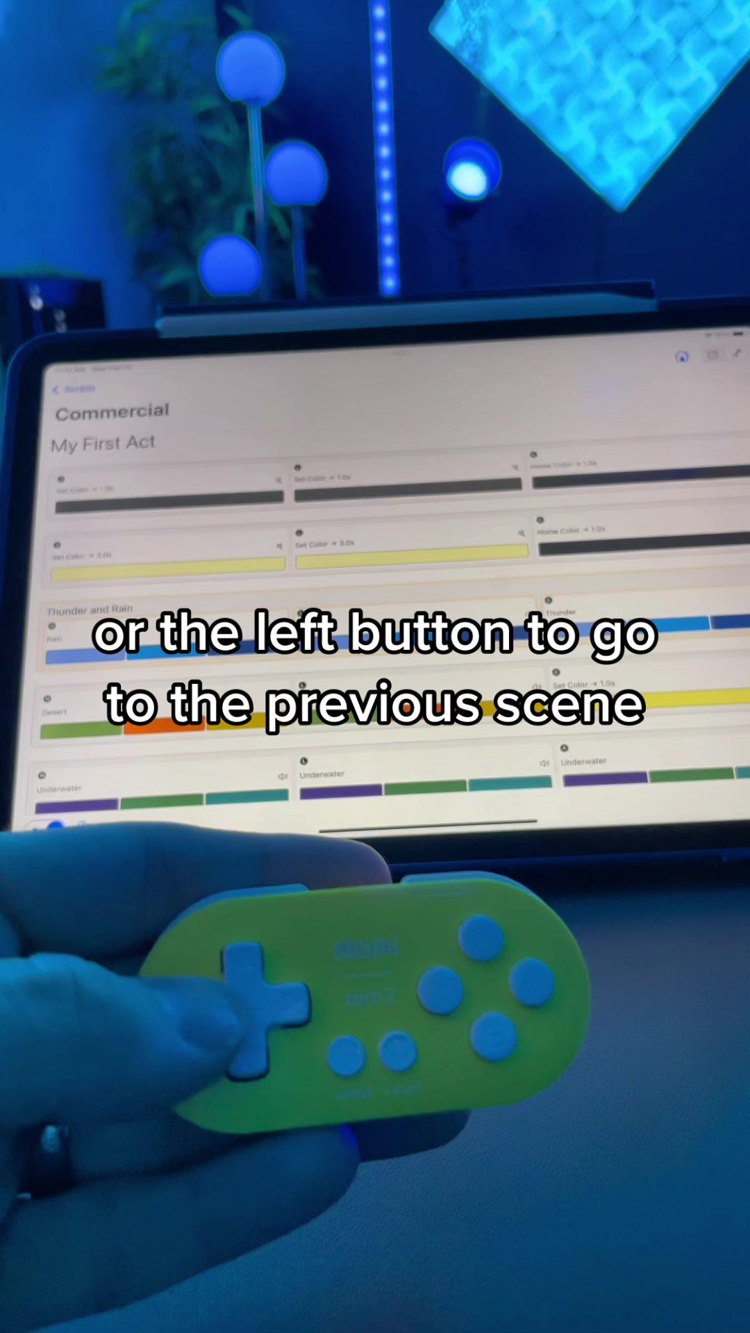 Dramatic works with any Bluetooth game controller or media remote #nanoleaf #huelights #philipshue #smarthome #smartlights #smartlighting #lightingeffects #ambientlighting #lightshows #tech #cooltech #techtok #innovation #DIY #contentmarketing #contentcreation #contentcreationtips #remotecontrol #publicspeaking #dramaticlightpresentations