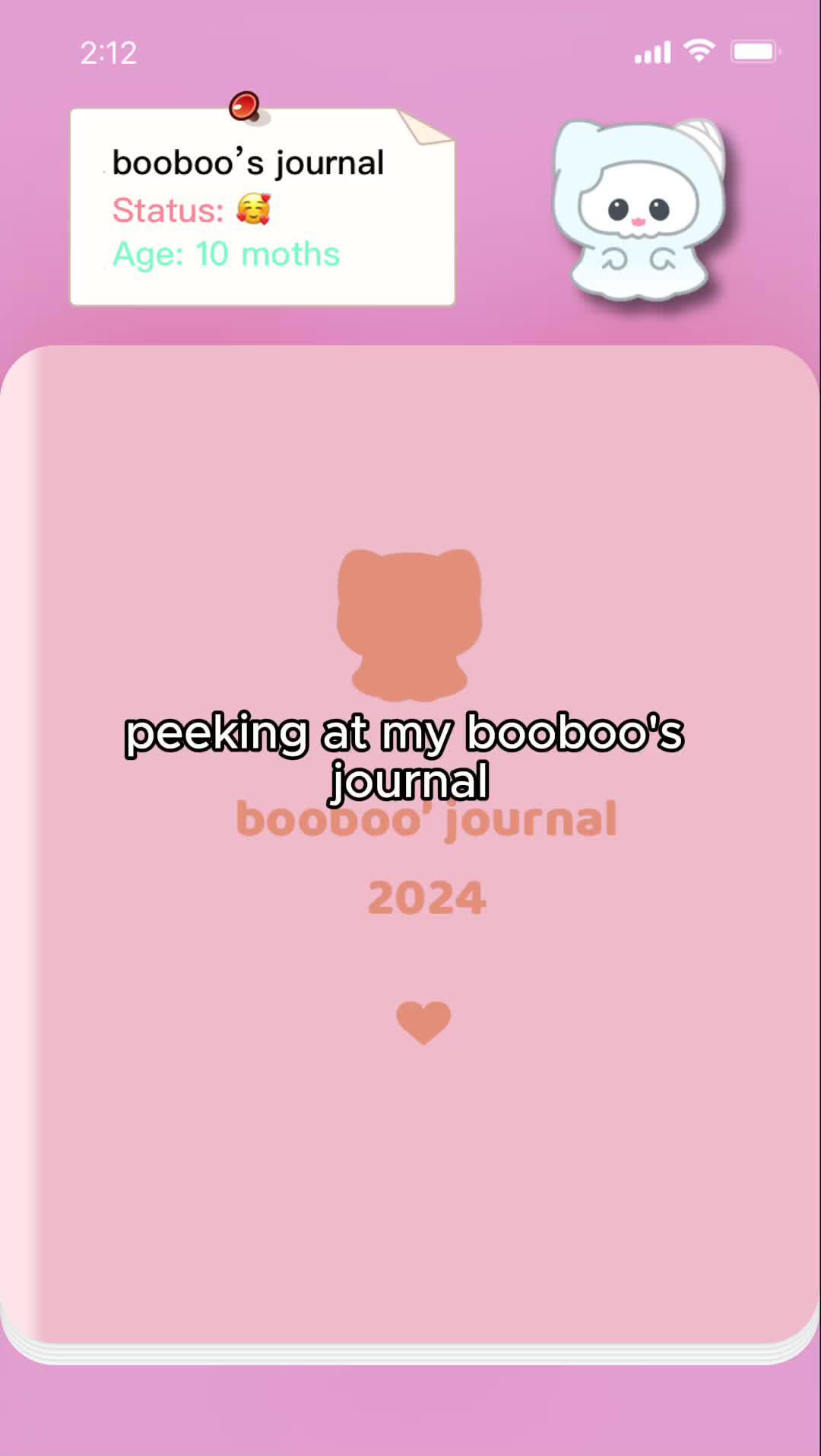 Peeking at my booboo's journal