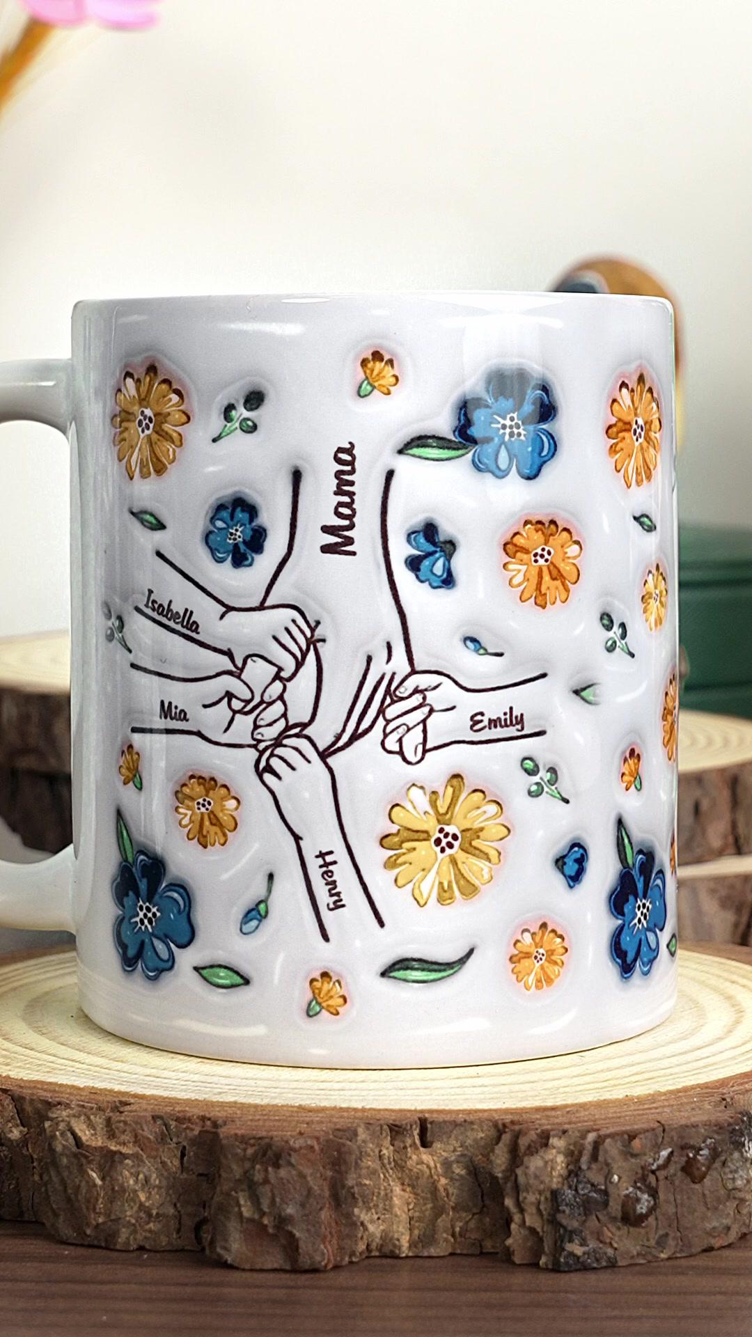 Hold My Hand, Hold My Heart - Family Personalized Custom 3D Inflated Effect Printed Mug - Mother's Day, Gift For Mom, Grandma #pawfecthouse #personalizedgifts #worldwideshipping #gift #family #mother