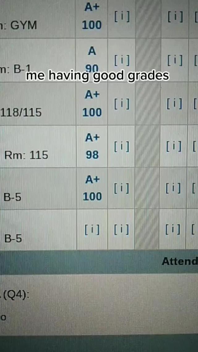 Me having good grades🤩🤩