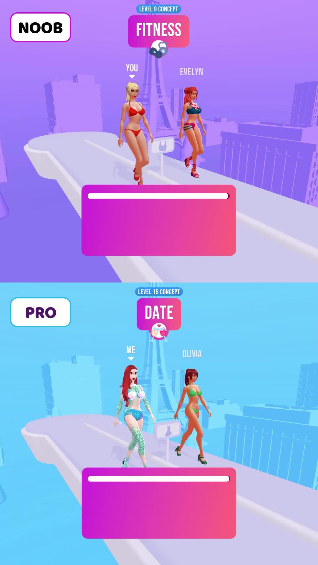 Dress up your model in the best outfits and show them off on the catwalk!