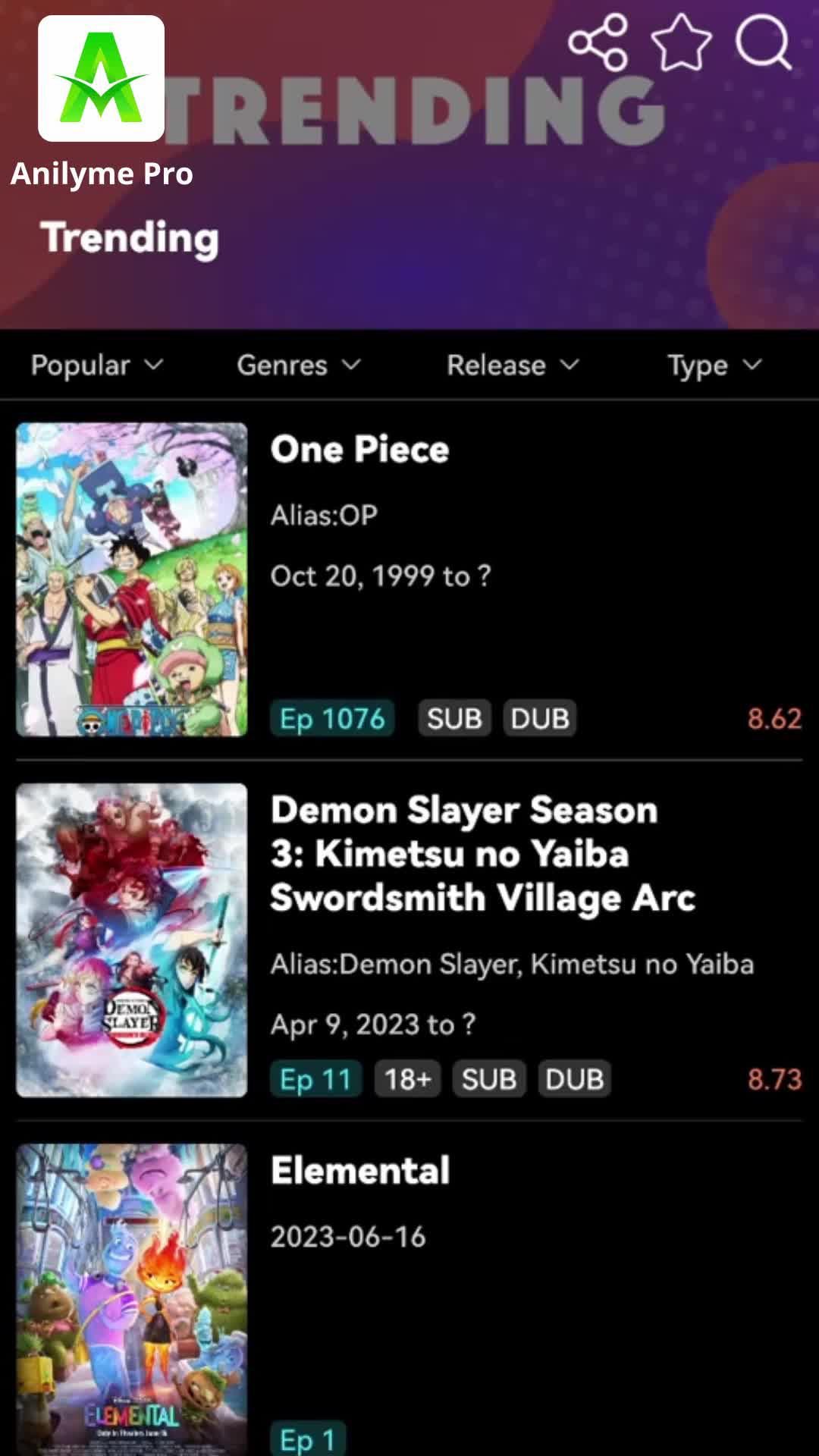 Download Anilyme Pro now and watch the lastest episodes for free.