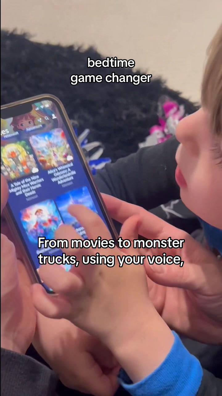 From movies to monster trucks, using your voice - Nitesoon generates enchanting bedtime stories for your little ones 🩵 #bedtime #bedtimeroutine #parentsoftiktok #parenthack #parenthacks