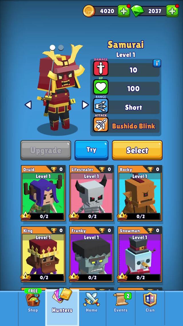 Multiple awesome character to pick, learn to play & upgrade!