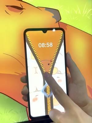 🦫 Unlock Cuteness with Capybara - Themed Zipper Lock Screens! 🛡️✨ #theme #wallpaper #capybara #ziplock
