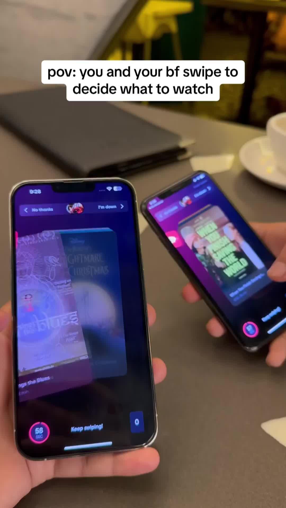 Match to watch! Swipe right to watch and left to skip!