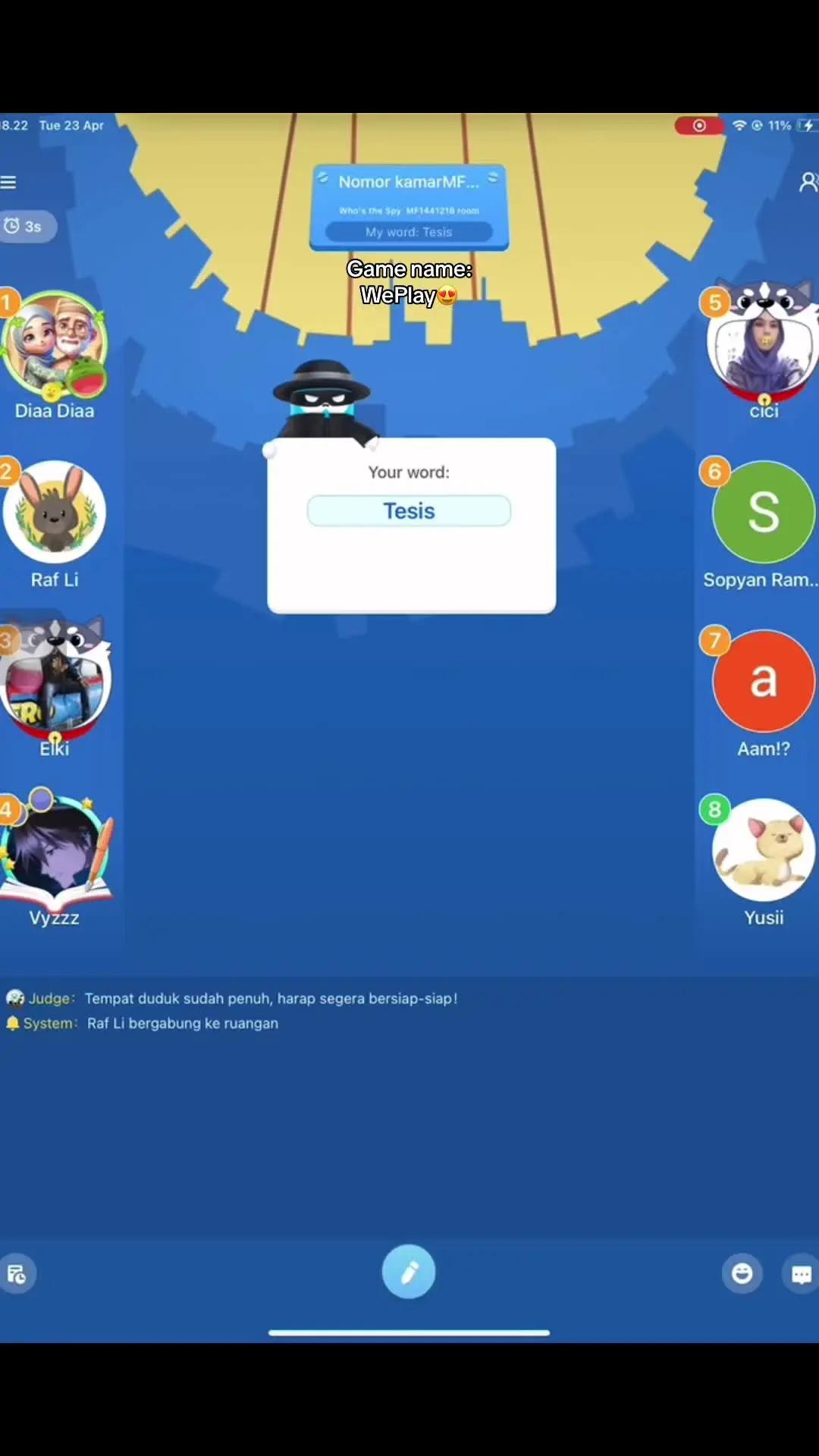 Seru bgt woyy main who’s the spy, mana kocak lg🤣 #weplay #keseruanweplay #whosthespy #werewolf #whoisthespy 