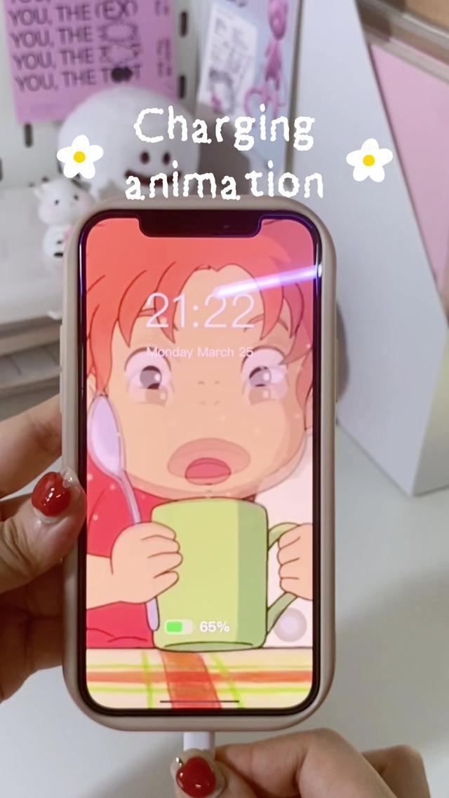 Cute charging animation time 😉💗 Ponyo lover anyone? #micowidget #widget #chargeriphone #ios17 #phonetok #ghibli #ponyo