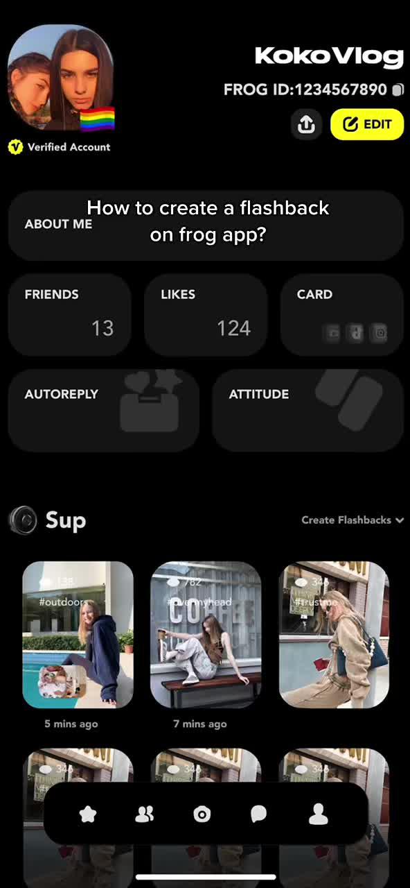 Follow these simple steps , and have fun making flashbacks with friends on #frogapp 🤟🏻 #fyp #foryou #foryoupage