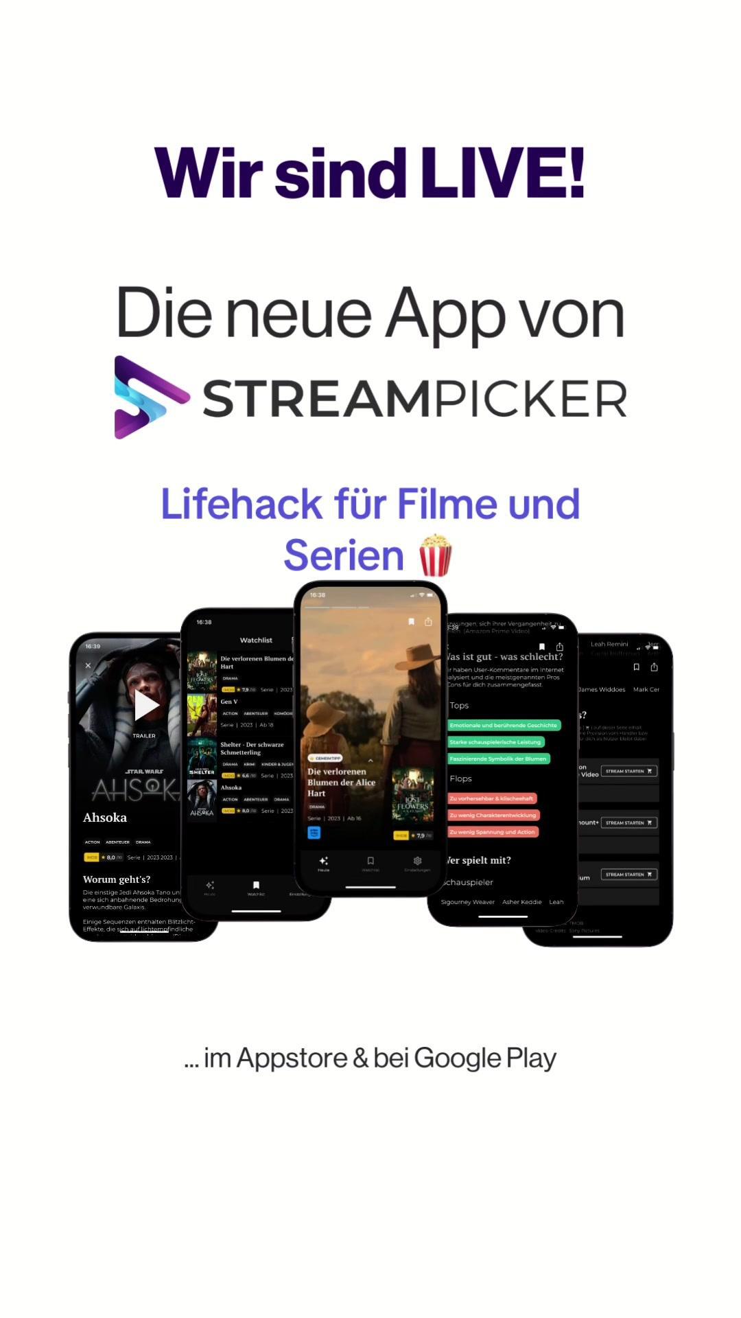 🔥Get the brand new App now!  #apprelease #streamingtipps #streaming #streampicker #bestmovies #bestseries #newreleases 