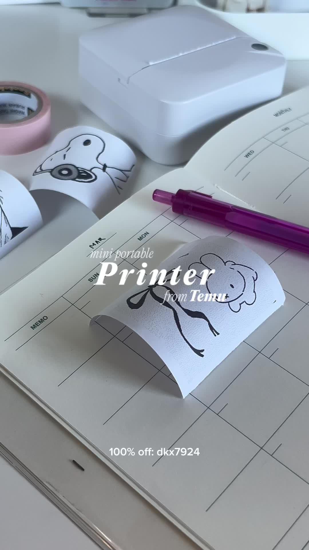 my most used product right now💗🍵 especially since i'm back in my bullet journaling phase~ [ dkx7924 ] in #temu search bar for free with qualifying orders! #printer #office #stationery #desk #desksetups #desksetup #bujo #bulletjournaling #journaling #journal #temuhaul #temufinds #temumethod #temucodes #temudealcode #viral #trending #fyp #fypツ