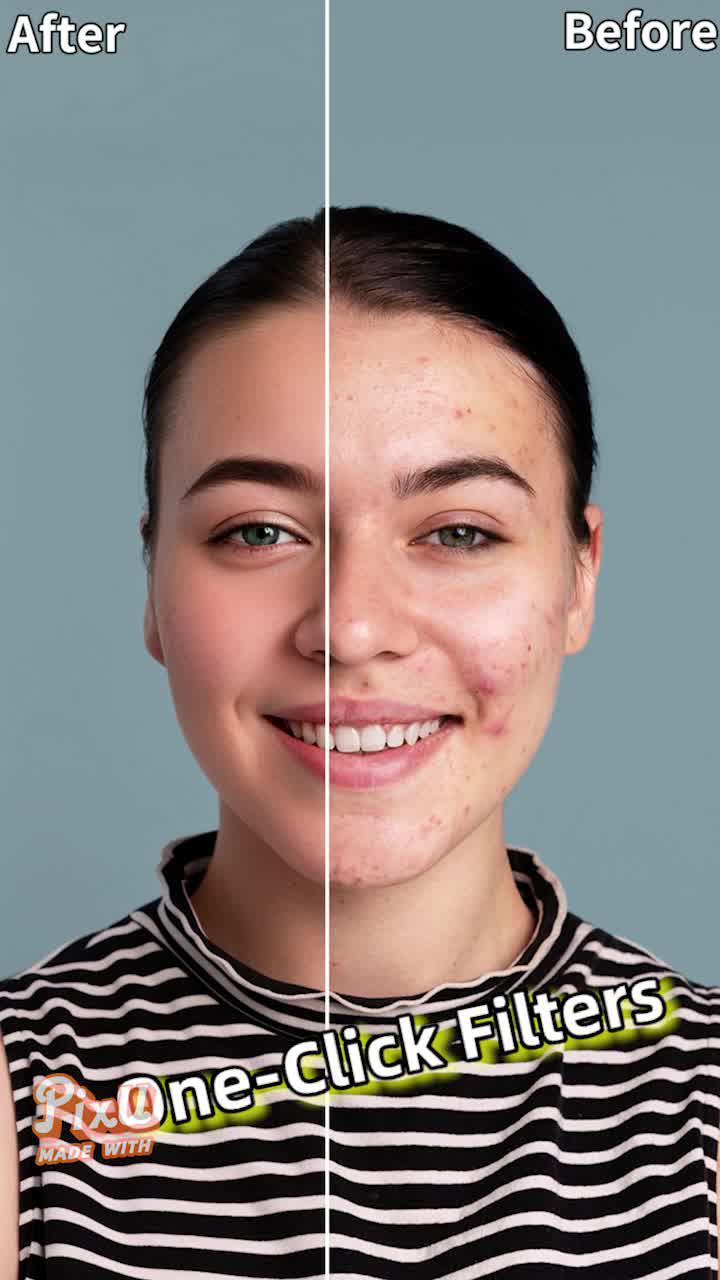 One-click beauty filters! Try it out at Pixu!