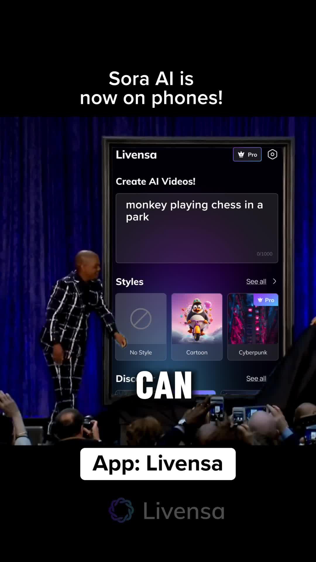 Create Al videos with your own words on mobile