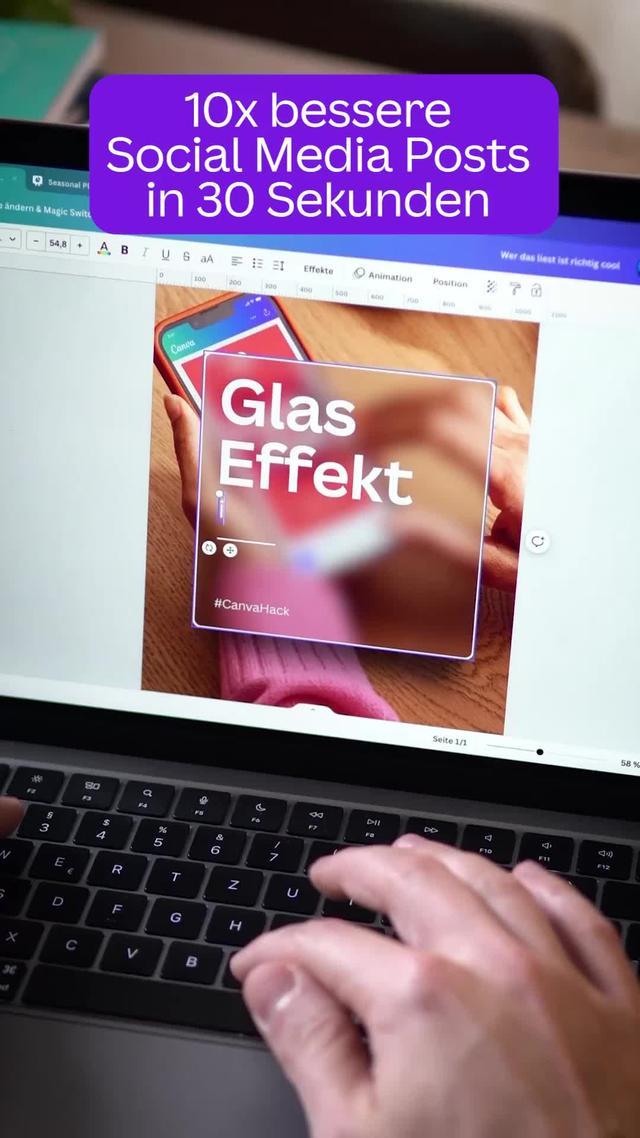 Wähle eine Social Media-Vorlage. Passe sie individuell an. Hol dir die Canva-App.