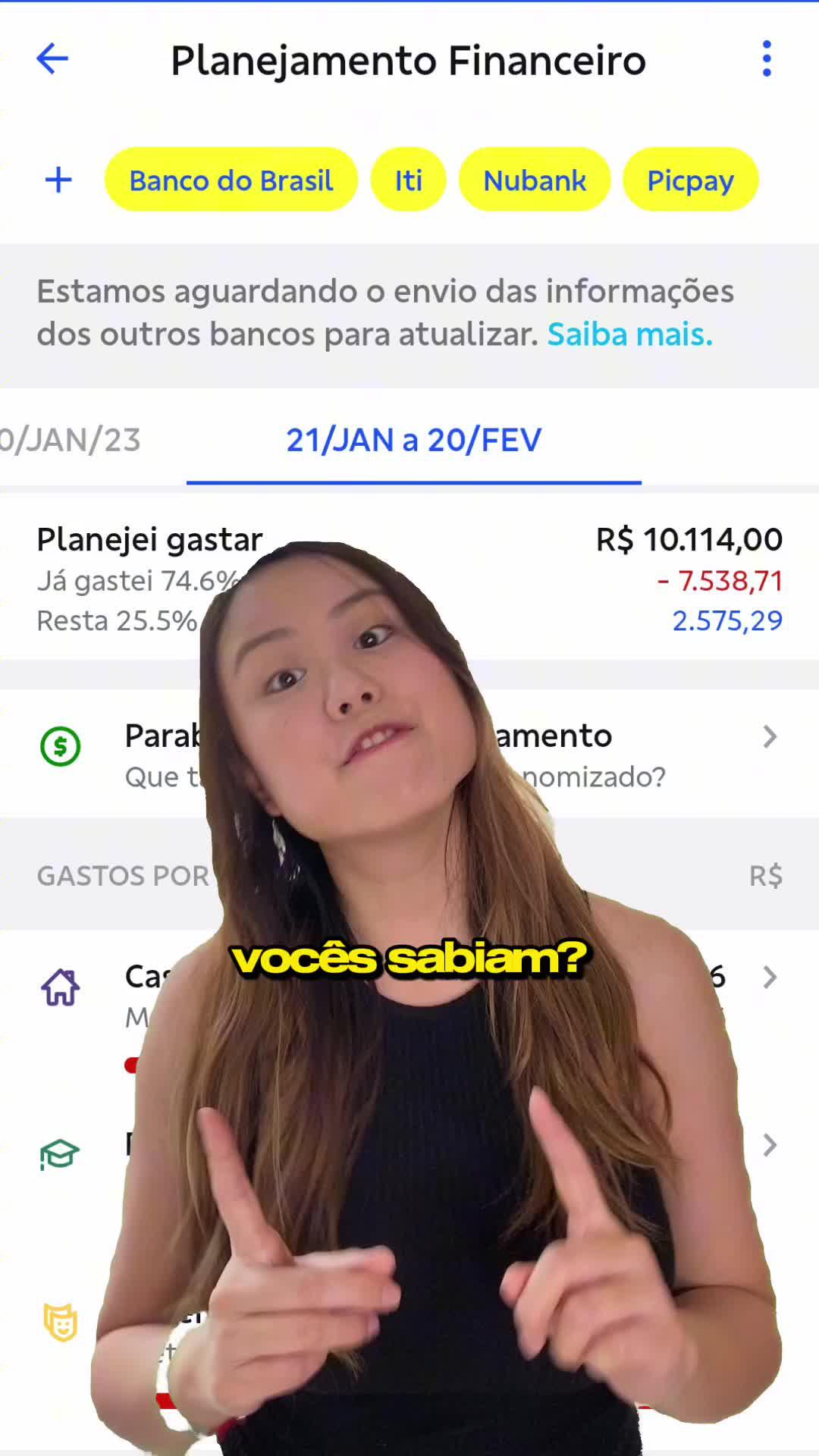 Organize suas finanças no app. 