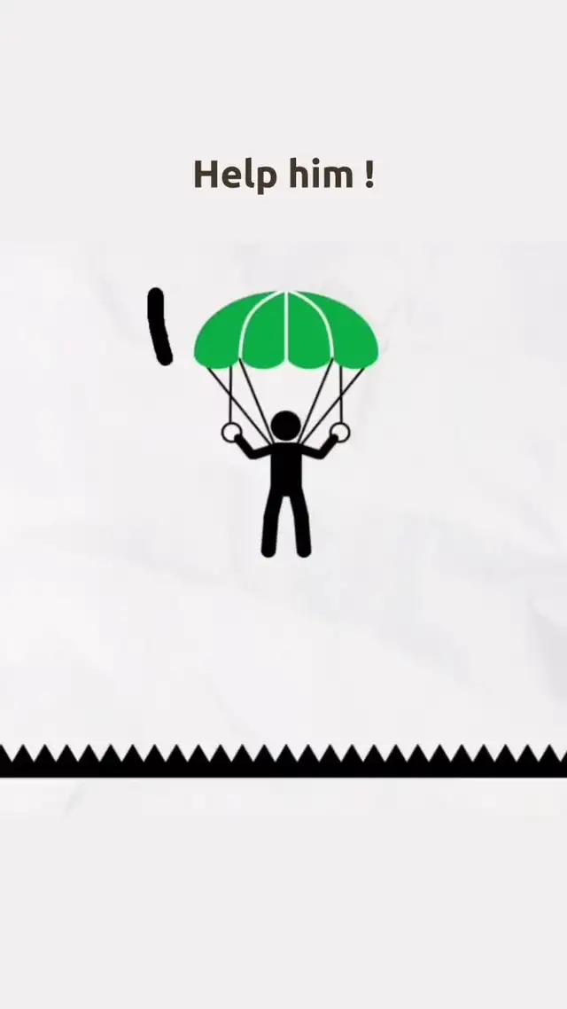 Draw one line to solve stickman puzzle.