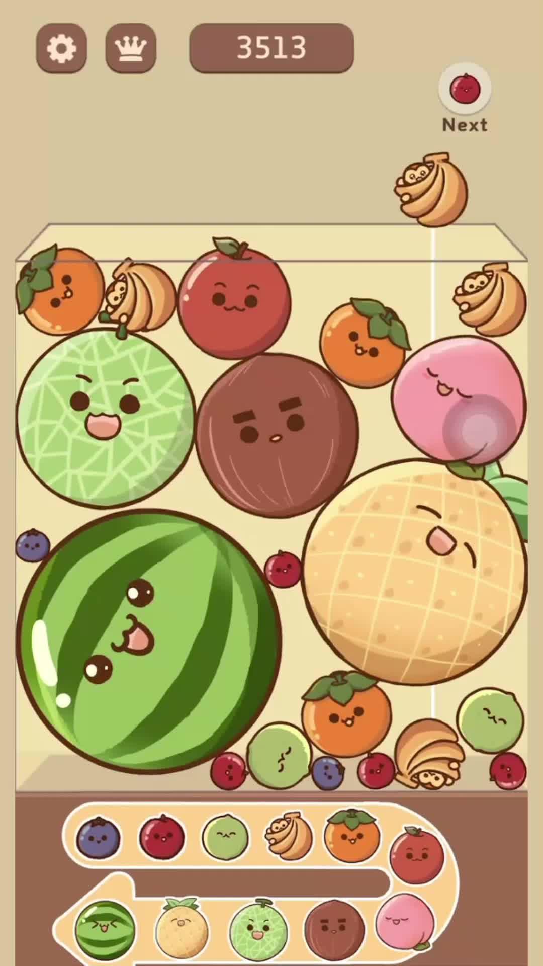 Merge cute fruits in this watermelon game!