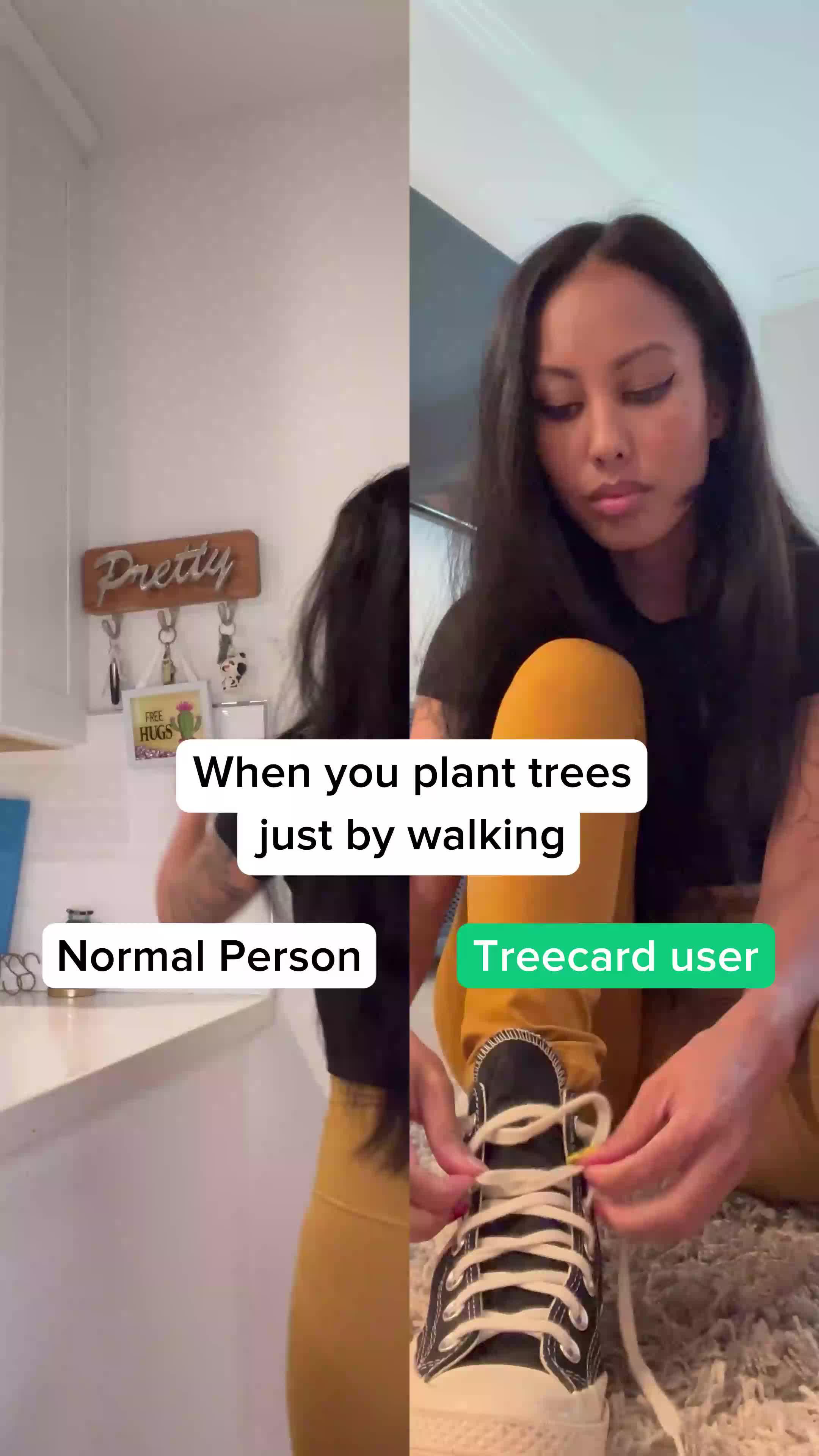Using the Treecard app every 10k steps plants a real tree!