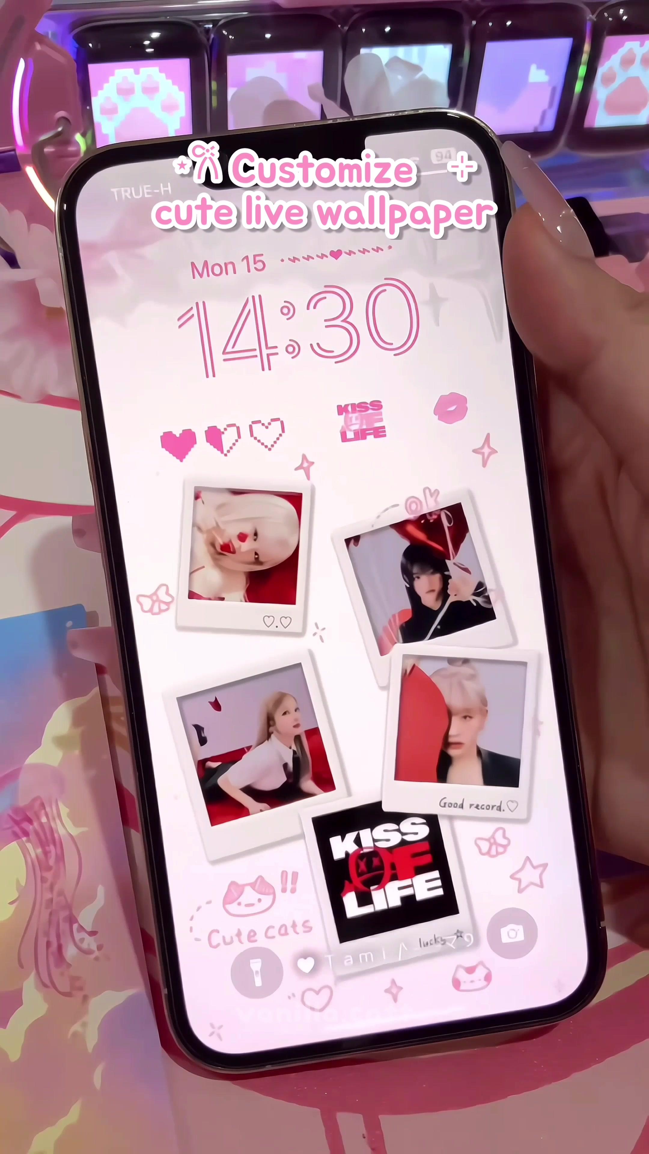 Kiss Of Life phone theme💋🔗💖 ft. @micolockscreen  #cute #mico #livewallpaper #kissoflife #aesthetic #ios #lockscreen #kpop #phonehacks