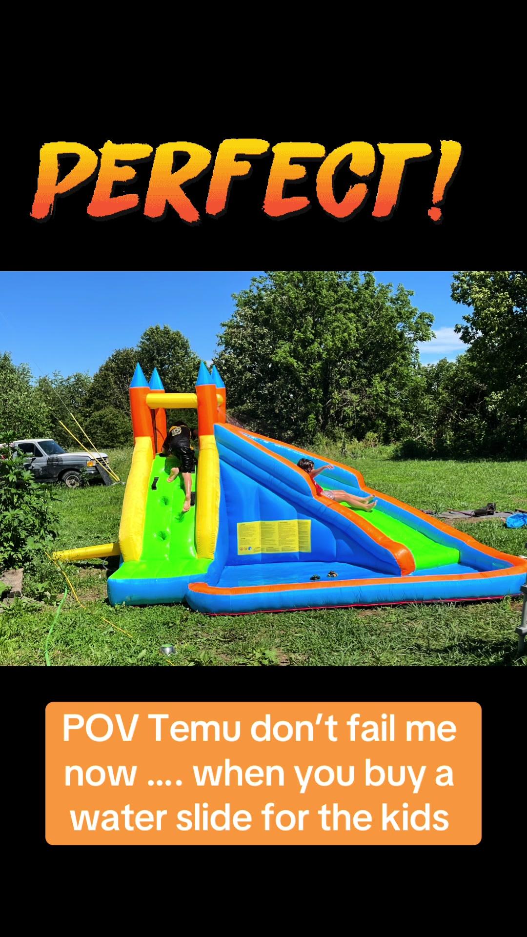 @Temu I’m not paid by Temu, but I would like to say I’ve used them since the very beginning. Look at this bounce house. The kids are gonna love it perfect and I got it very quick #Waterslide #Summer #Kids #Moms #Water #Pool #Son #Suntan ##Perfect##Sunblock##Summer24  definitely will buy more bounce houses for the kids thank you, Temu !!!