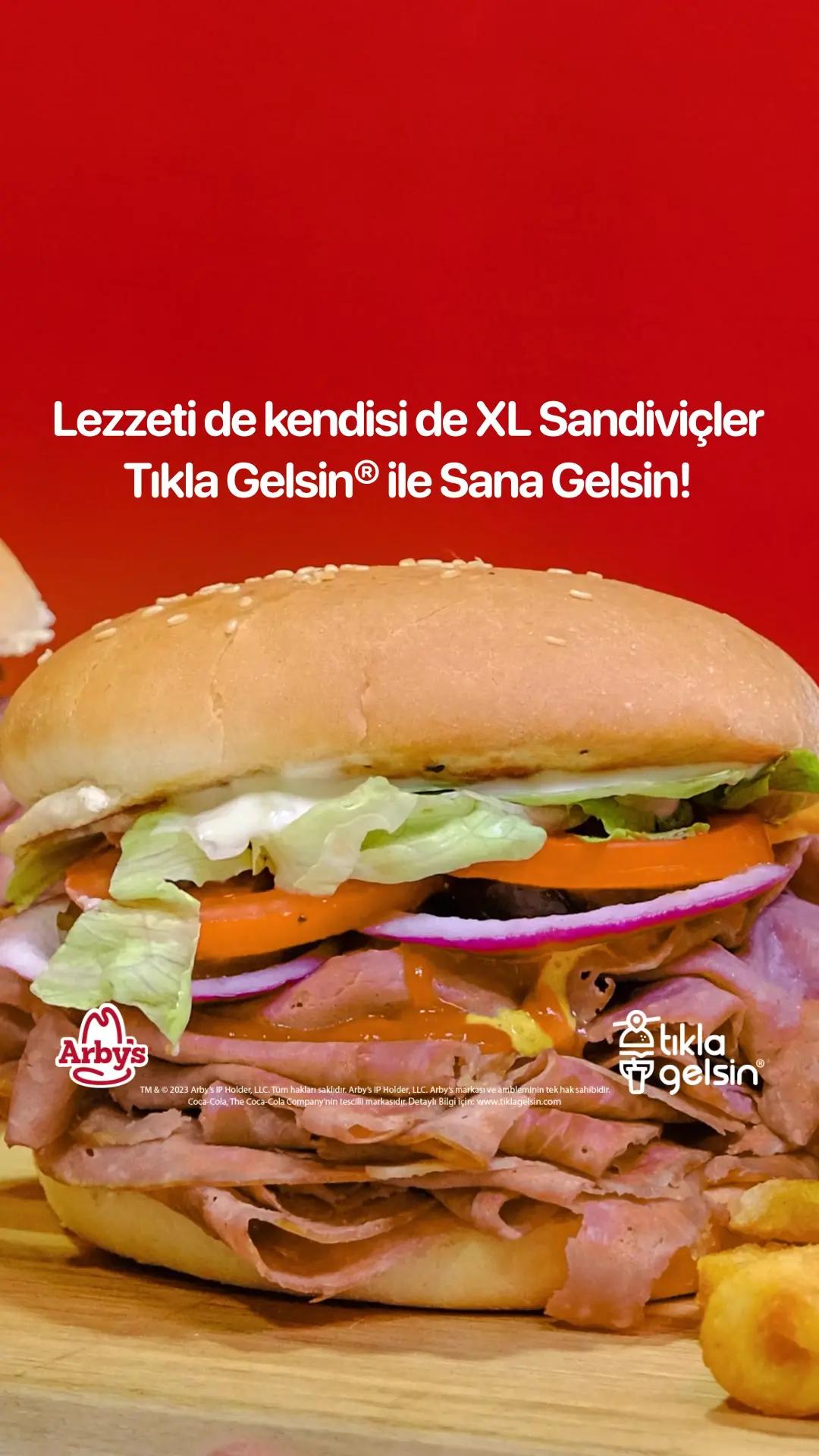 😋 Lezzeti de kendisi de XL Arby’s XL  Sandviçleri Tıkla Gelsin® ile hemen sipariş ver! #TıklaGelsin #KazanaKazanaYersin  #Arbys 