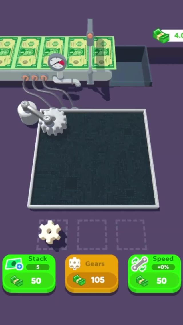 Merge gears to upgrade them and gain more.