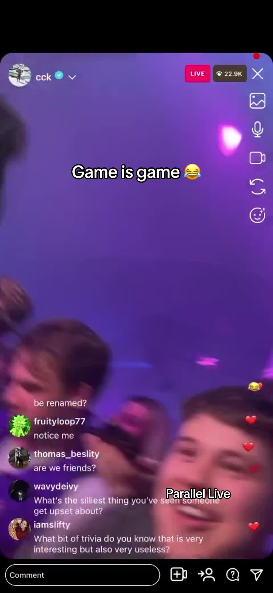 With Parallel Live, instantly become the life of the party. Prank your friends, have fun. #parallellive #cloutchaser #gameisgame