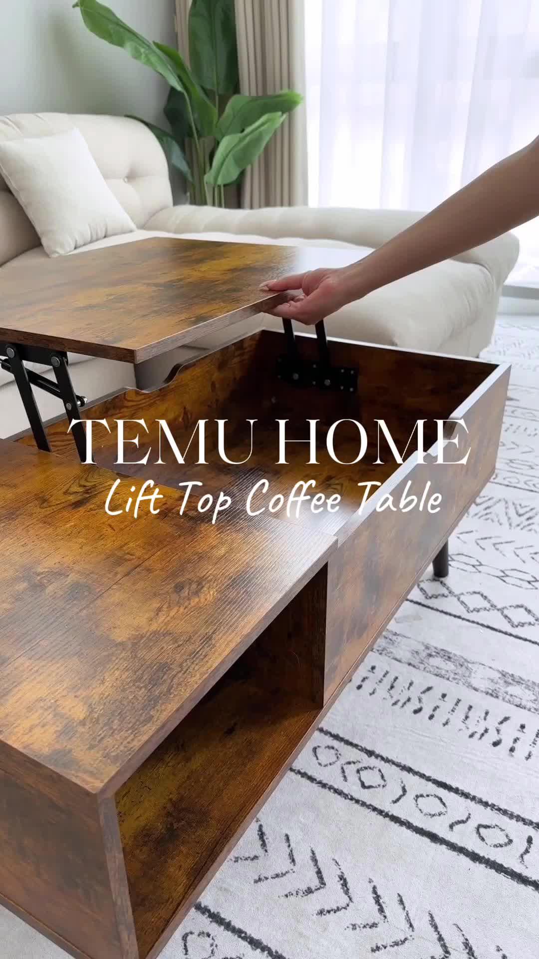 Lift, flip, and enjoy! ☕️ This Lift Top Coffee Table is perfect for cozy mornings and late-night chats. Get yours now! 🌟🔍 Find it with this code dpv5855. #Temu #TemuFinds
