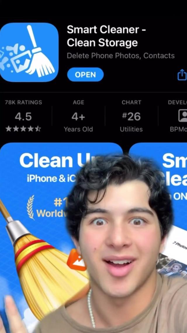 Smart Cleaner App: download in App Store 📲 #smartcleaner #smartcleanerapp #iphonetricks #cleanyourphone #storagecleaning