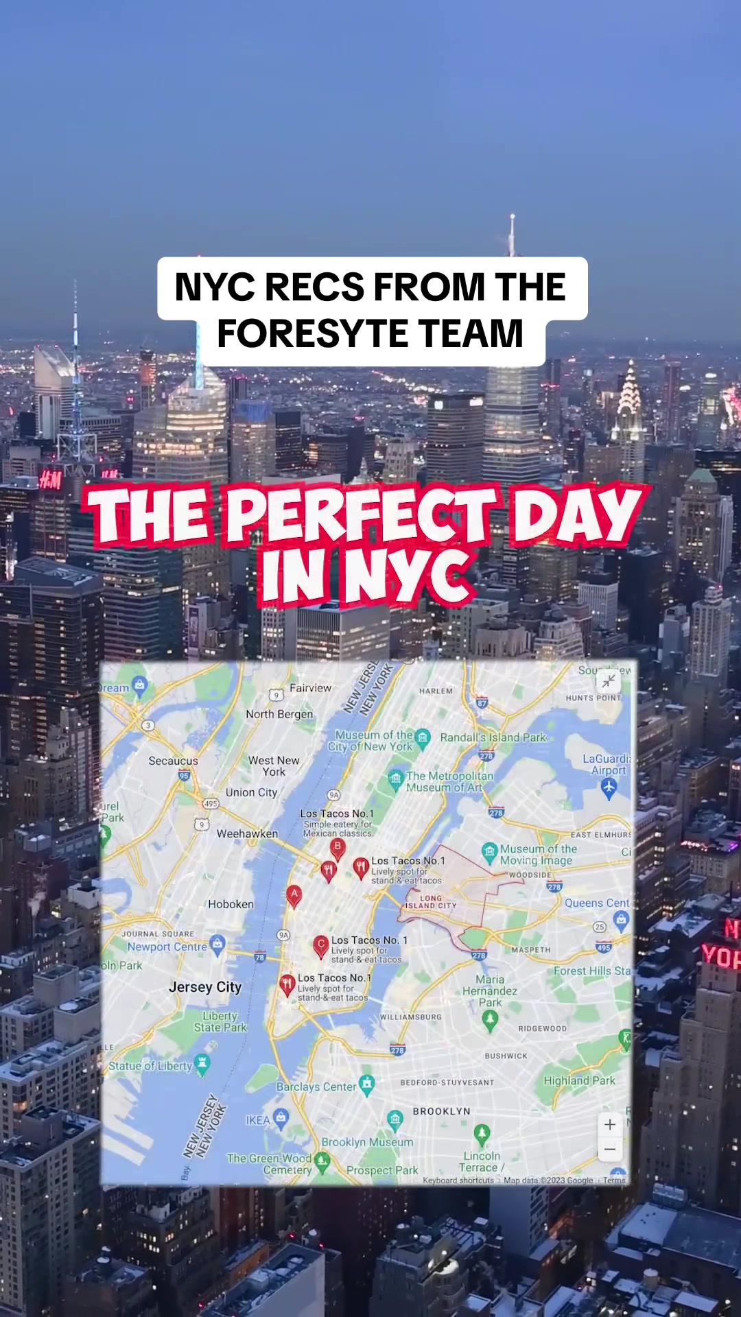 NYC itinerary by yours truly, Foresyte! #nycitinerary #nycdaytrip #24hoursinnyc