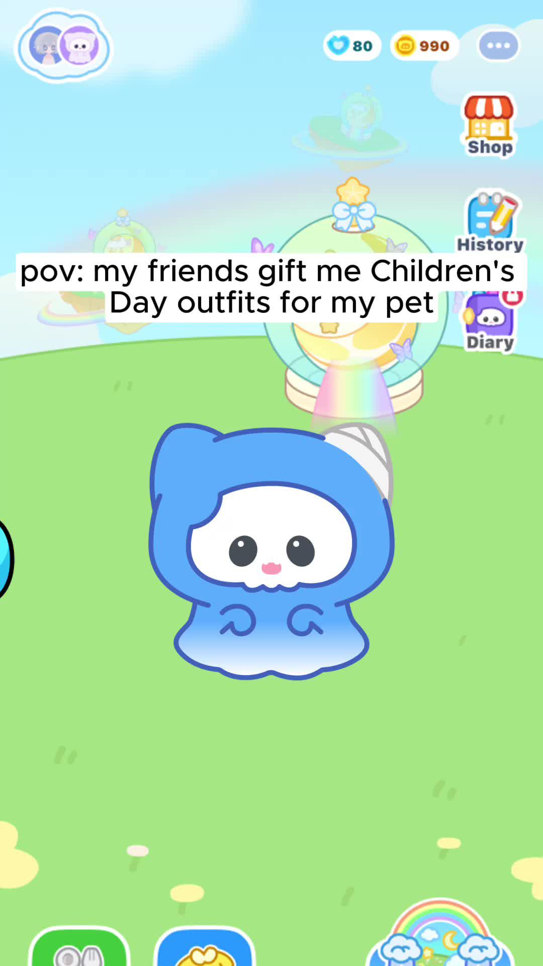 My friends gift me Children's Day outfits for my pet