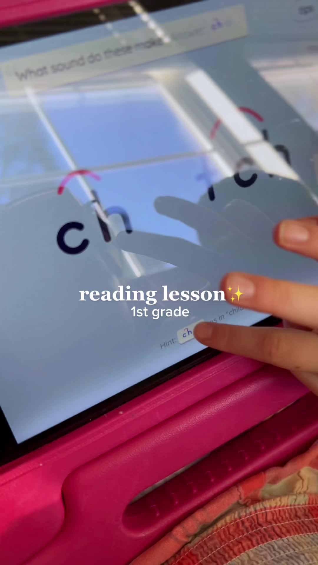 “Ch” reading lesson. Honestly love this app, I learn beside her to make sure I am pronouncing sounds correctly. App is called “Reading.com” 🫶🏻🤍 #homeschooling #homeschooler #hoemschoolingmom #homeschoolmom #kidsactivities #kidsreading