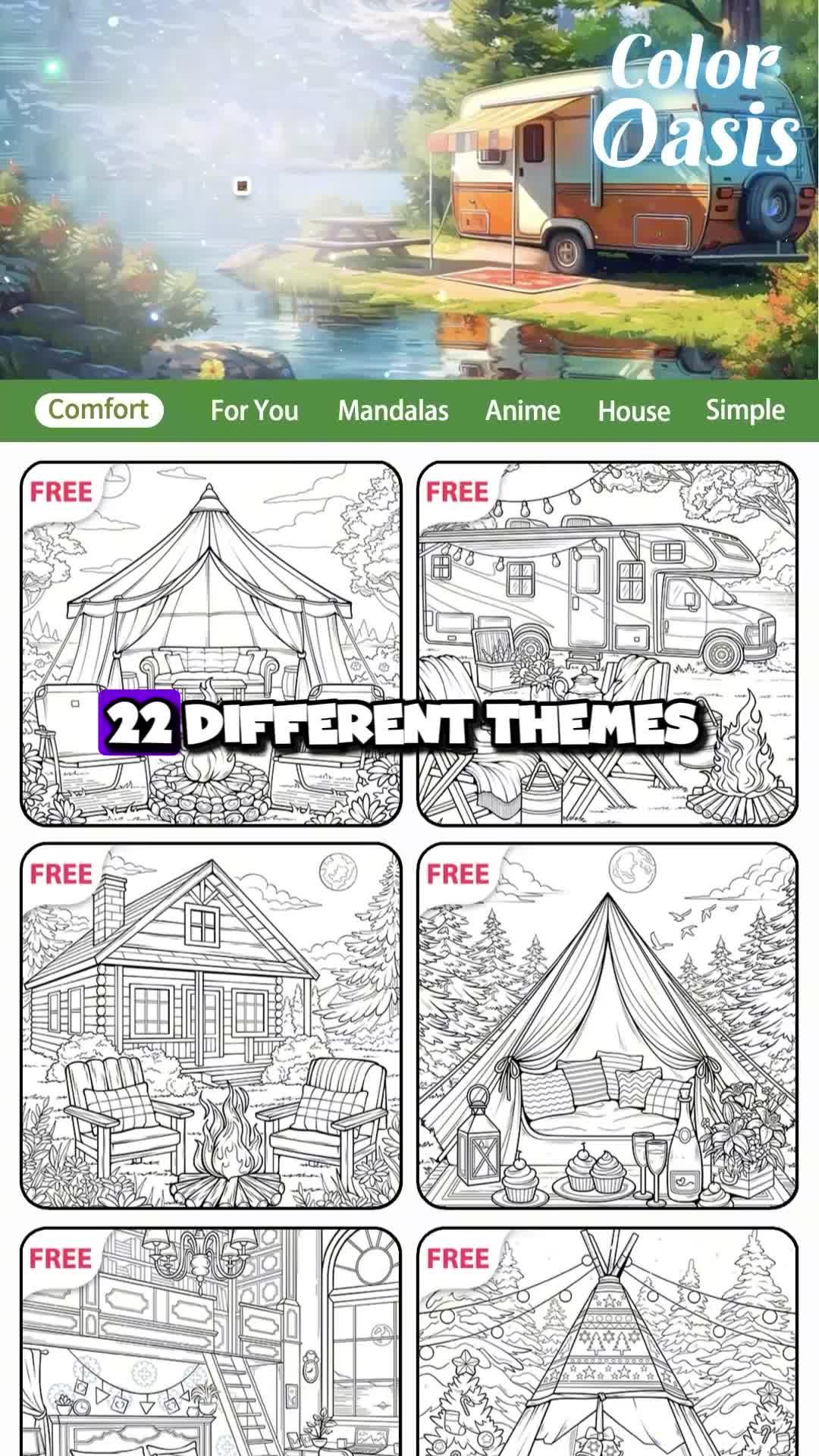 Free coloring game, calm and relax your brain