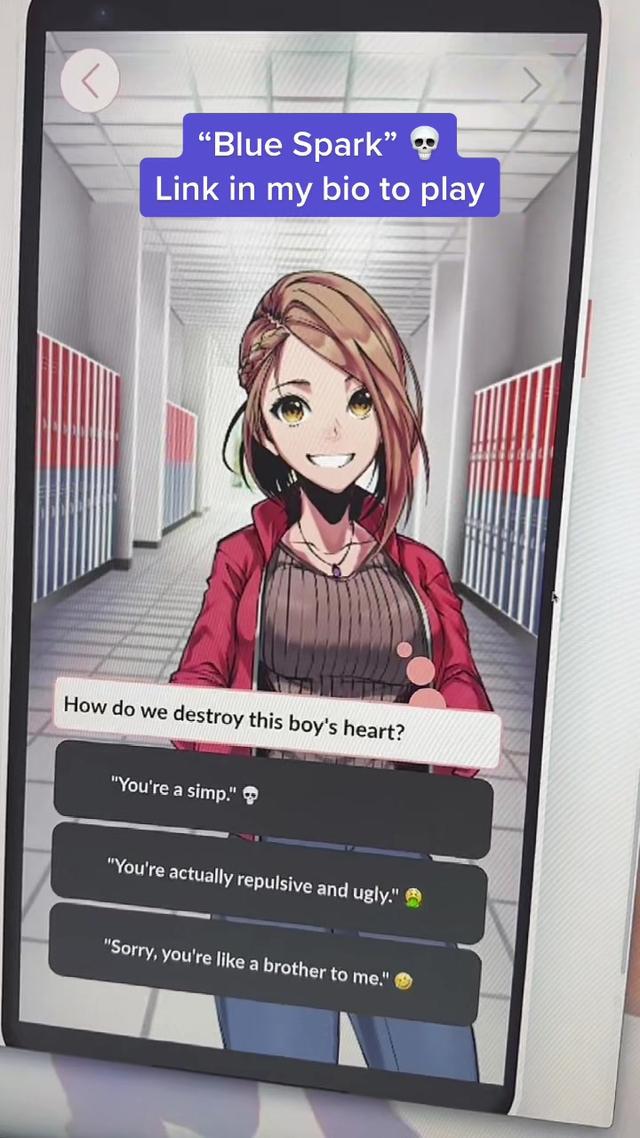 Play “Blue Spark” link in my bio. 💀 #bluespark #otomegame #otomegames #visualnovelgame #visualnovelgames #dorianlive @Dorian 